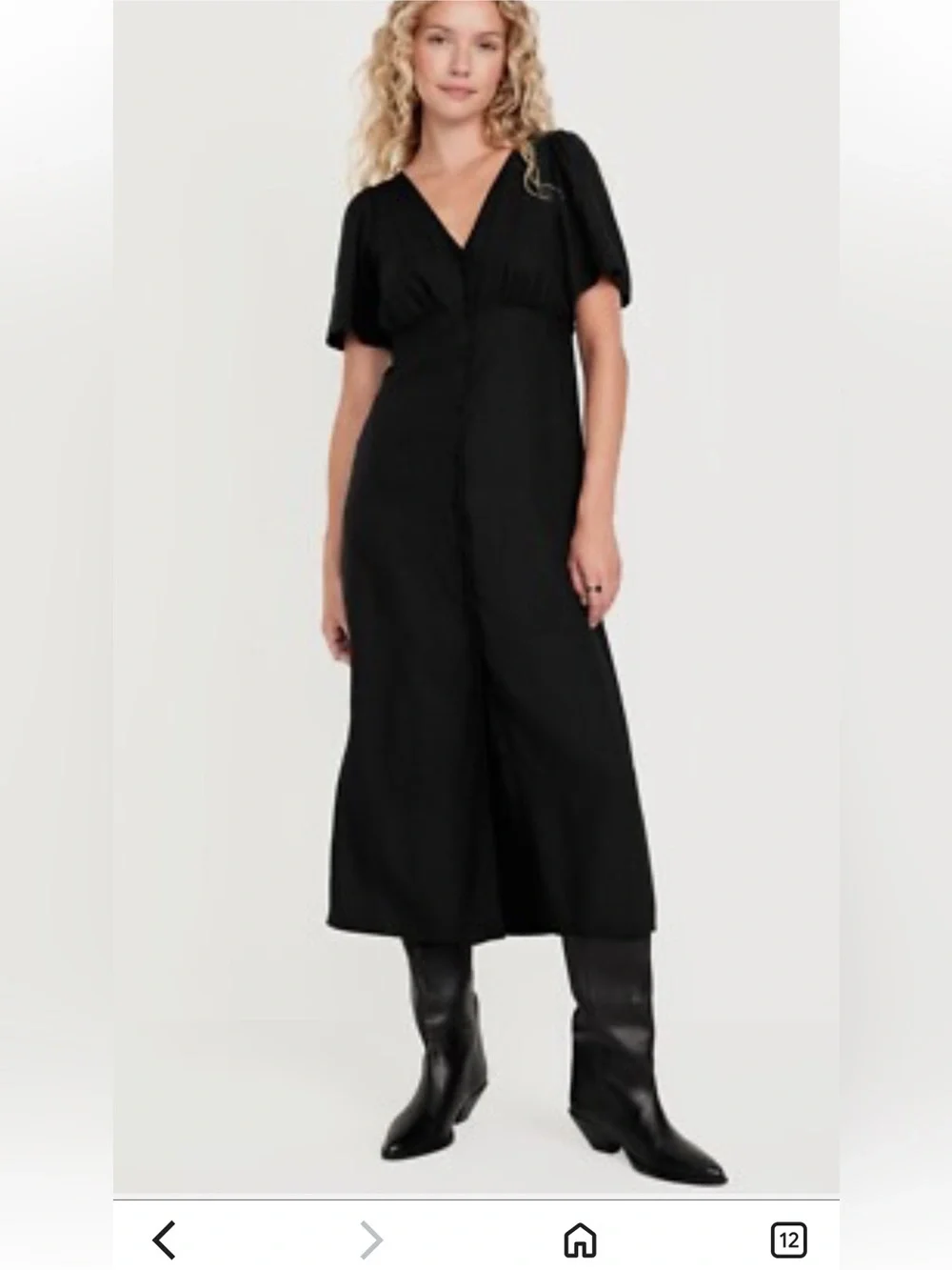 NWOT- Button Down Crepe Midi Dress - Picture 3 of 12